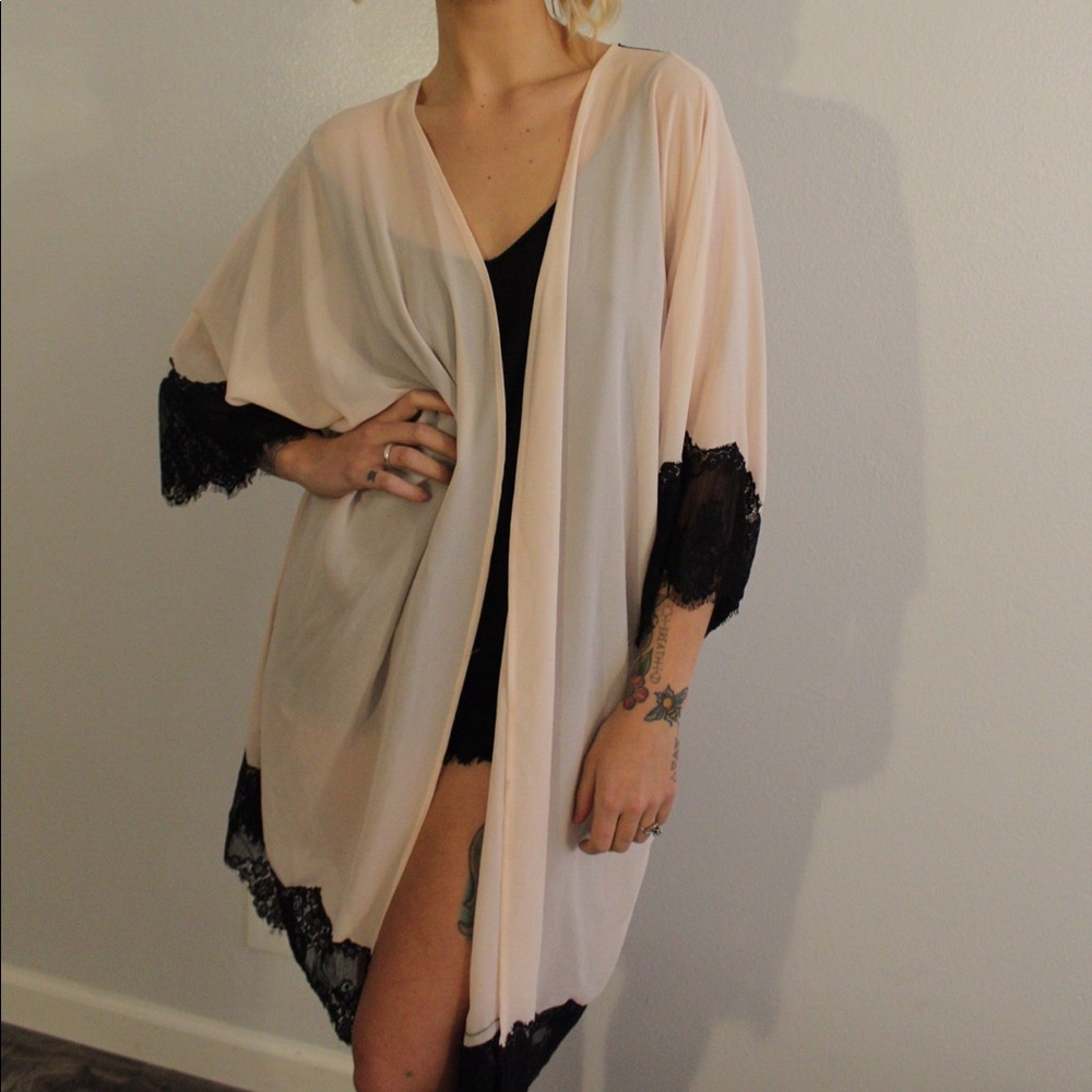 Light pink sheer robe